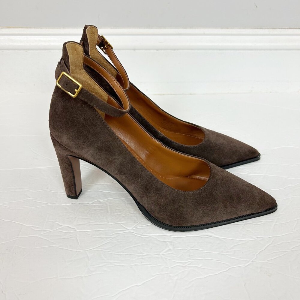 Franco Sarto Brown Suede Heels
